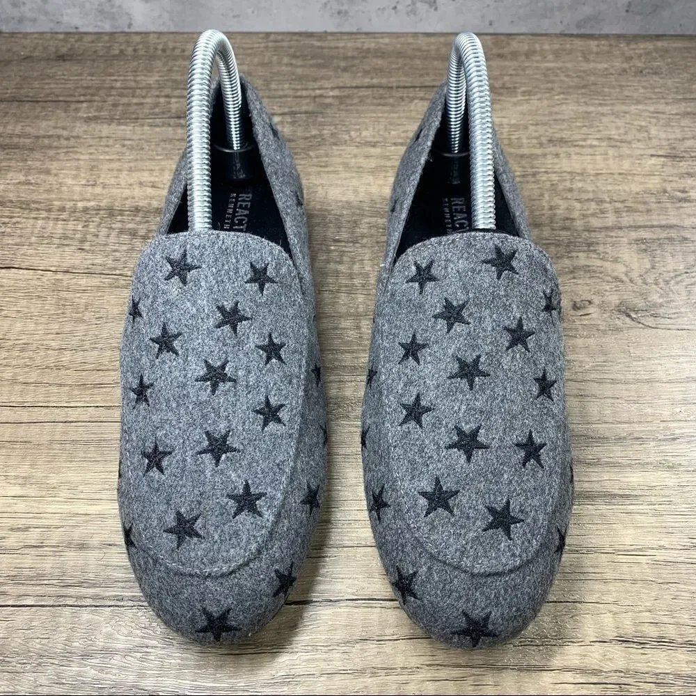 Keneth Cole Reaction “WELTON”  Gray/Black Stars Loafers~Size 7.5‎